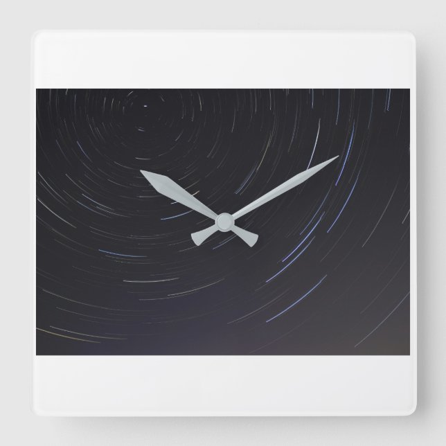 Spiral Star Fyrkantig Väggklocka (Framsida)