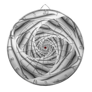 Spiral-steg i svartvitt darttavla
