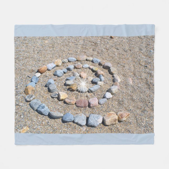 Spiral Stone Beach Art Fleecefilt (Framsidan (Horisontell))