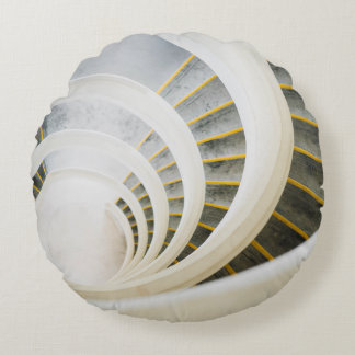 Spiral svartvit trappor rund kudde