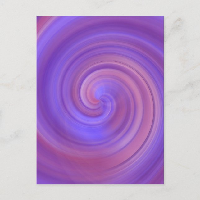Spiral Swirl - Rosa Lila Vykort (Framsida)