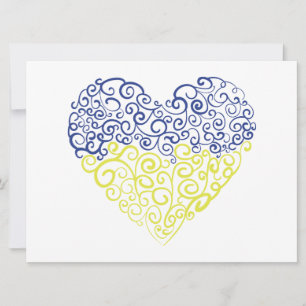 Spiral swirls mehandi eart Ukrainas flagga färg Julkort