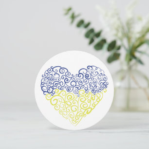 Spiral swirls mehandi eart Ukrainas flagga färg Julkort