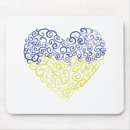 Spiral swirls mehandi eart Ukrainas flagga färg Musmatta