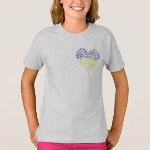 Spiral swirls mehandi eart Ukrainas flagga färg T Shirt
