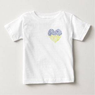 Spiral swirls mehandi eart Ukrainas flagga färg T Shirt