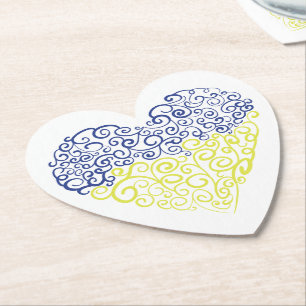 Spiral swirls mehandi eart Ukrainas flagga färg Underlägg Papper