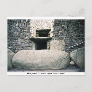 Spiral-symboler, kantsten, Newgrange, Irland Vykort