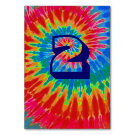 Spiral Tie Dye Bröllop Bord 2 Bordsnummer