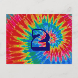 Spiral Tie Dye Bröllop Bord 2 Vykort