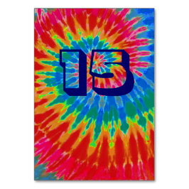 Spiral Tie Dye Bröllop Bord femton Bordsnummer