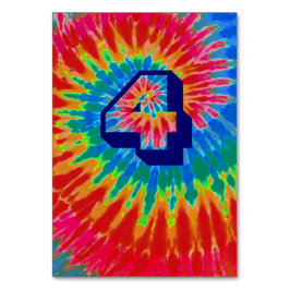 Spiral Tie Dye Bröllop Bord Fyra Bordsnummer