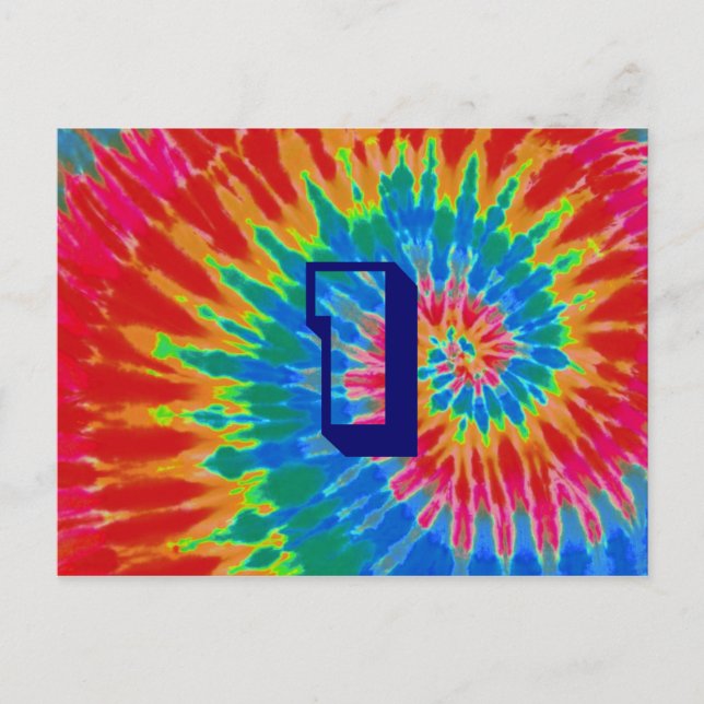 Spiral Tie Dye Bröllop Bord One Vykort (Framsida)