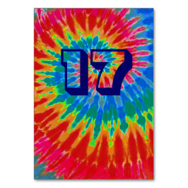 Spiral Tie Dye Bröllop Bord Seventeen Bordsnummer