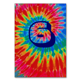 Spiral Tie Dye Bröllop Bord sex Bordsnummer