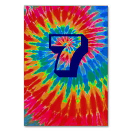 Spiral Tie Dye Bröllop Bord Sju Bordsnummer