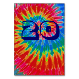 Spiral Tie Dye Bröllop Bord tjugotio Bordsnummer