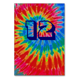 Spiral Tie Dye Bröllop Bord tolv tolv Bordsnummer