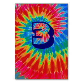 Spiral Tie Dye Bröllop Bord Tre Bordsnummer