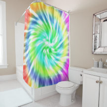 Spiral Tie Dye Design Shower Curtain