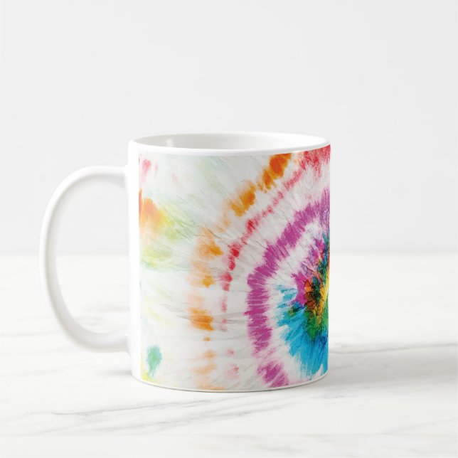 Spiral tjock-dye, regnbågssnurra mönster kaffemugg (Vänster)