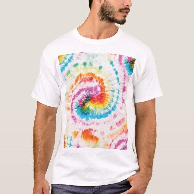 Spiral tjock-dye, regnbågssnurra mönster t shirt (Framsida)