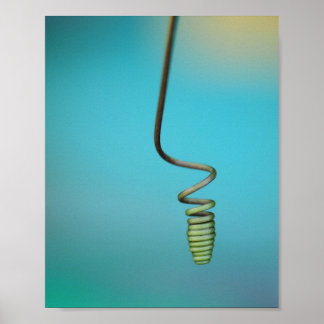 Spiral Tråd Blå Abstrakt Affisch