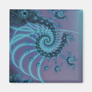 Spiral trapphus Blått och Rosa fjällkonst Magnet