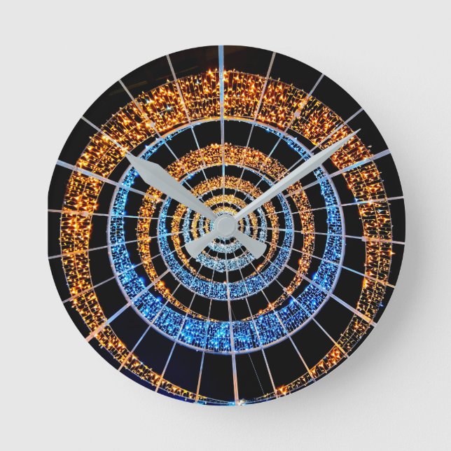 Spiral Twinkle Lights Round Wall Clock Rund Klocka (Framsida)