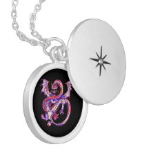 Spiral Unicorn Dragon Yin Yang Locket Necklace