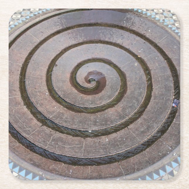 Spiral Vatten Fontän - Koln, Tyskland - Underlägg Papper Kvadrat (Framsidan)