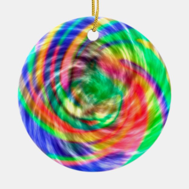 Spiral Vibes Tie Dye jul Ornament (Framsidan)