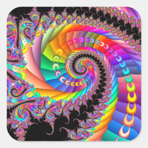 Spiral vridningFractal Fyrkantigt Klistermärke