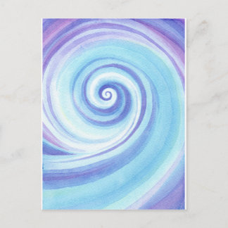 Spiral, Wave Snäcka Vatten Färg Vykort