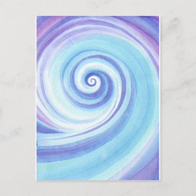 Spiral, Wave Snäcka Vatten Färg Vykort (Framsida)