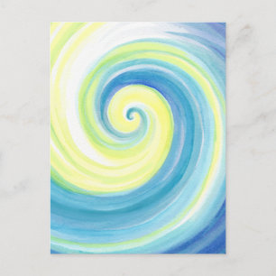 Spiral, Wave Snäcka Vatten Färg Vykort