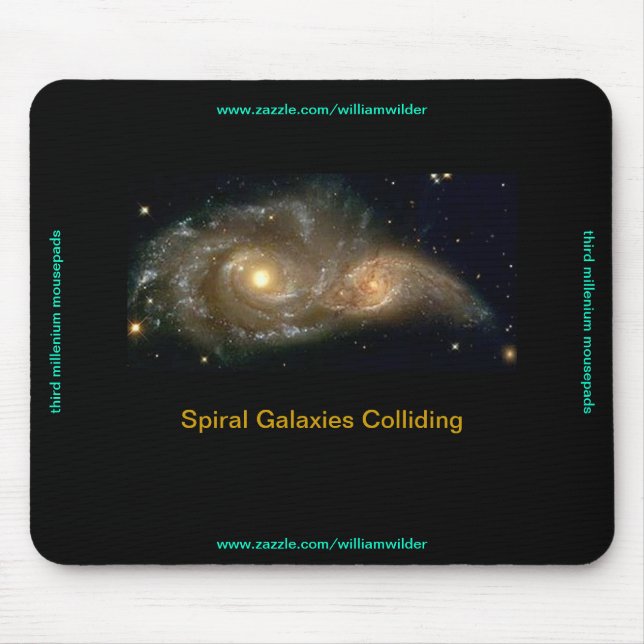 Spirala galaxer kolliderande Mousepad Musmatta (Framsidan)