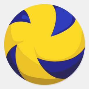 Spirala volleybollklistermärkear (släta), runt klistermärke