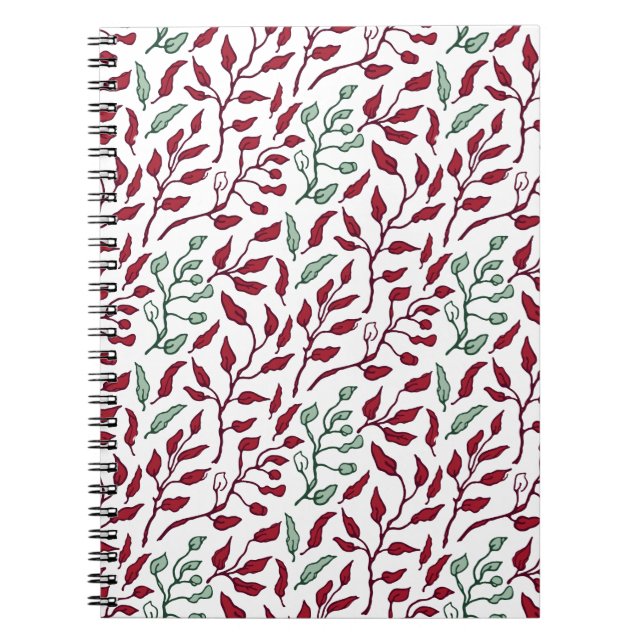Spiralblock med blommotiv för trendig anteckning (Framsidan)