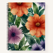 Spiralblock med blomtema