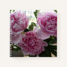 Spiralblock med rosa peonior