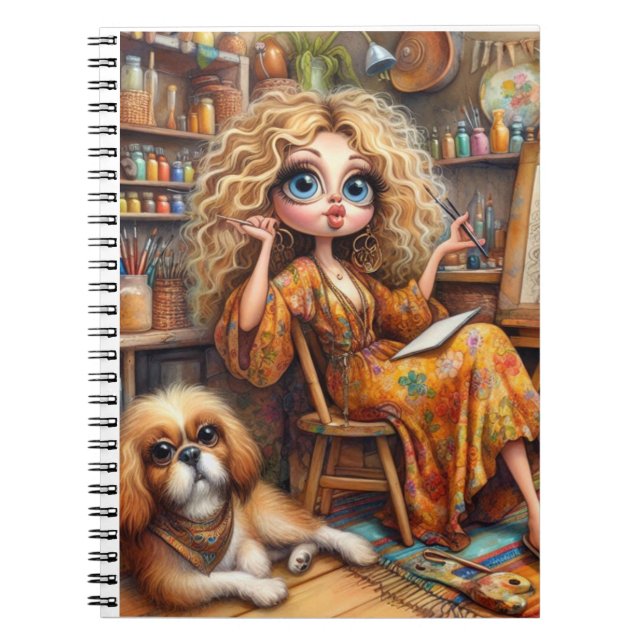 Spiralblock Whimsical Artist Girl (Framsidan)