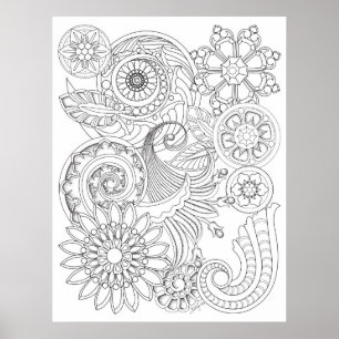 Spiralblommor: MEDELDIY-färgläggning av Sonja A. Poster