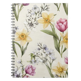 Spiralbundet blommigt anteckningsblock | Vintage b