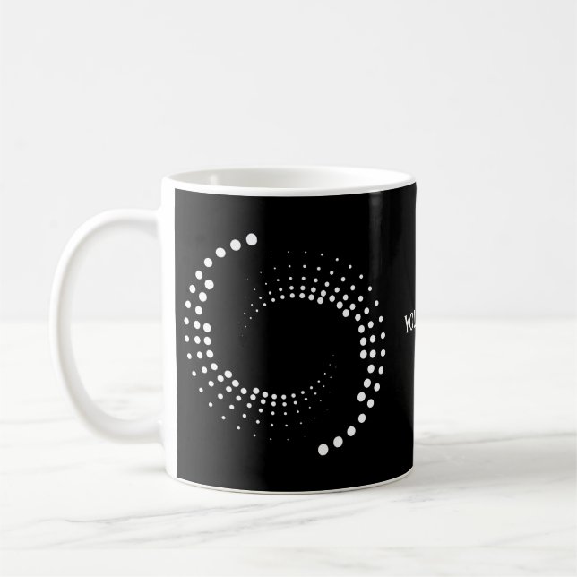 Spirale mit weißen Kreisen -  Kaffemugg (Vänster)