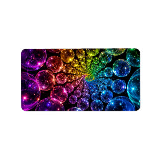 Spirale psychedelique Fibonacci multicolore Adressetikett
