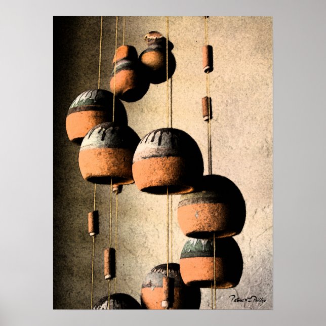 Spiraled Clay Vind Chimes still Life Poster (Framsidan)