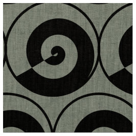 Spiralen, Schnecken, Kreise Muster schwarz Tyg