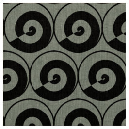 Spiralen, Schnecken, Kreise Muster schwarz Tyg