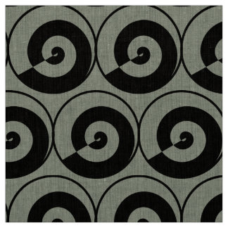 Spiralen, Schnecken, Kreise Muster schwarz Tyg